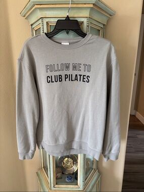 Gray "Follow Me to Club Pilates" women's Crewneck Sweatshirt